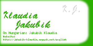 klaudia jakubik business card